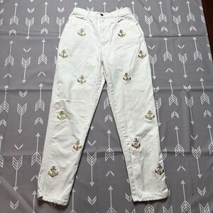 The La Costa Spa Women's Jeans Sz 12 High Rise Embroidered USA‎ Straight VTG